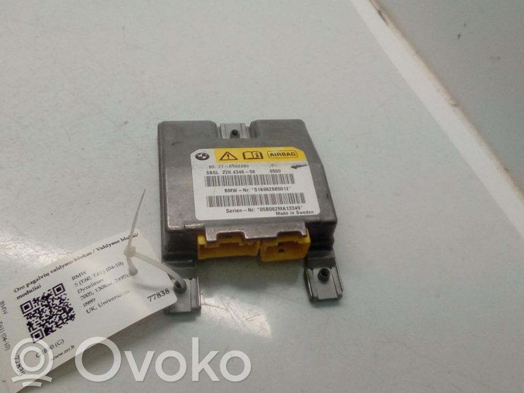 BMW 5 E60 E61 Module de contrôle airbag 