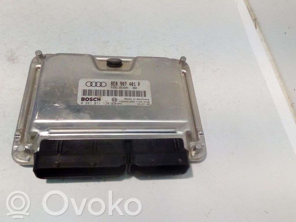 Engine control unit/module   8E0907401P,0281011136