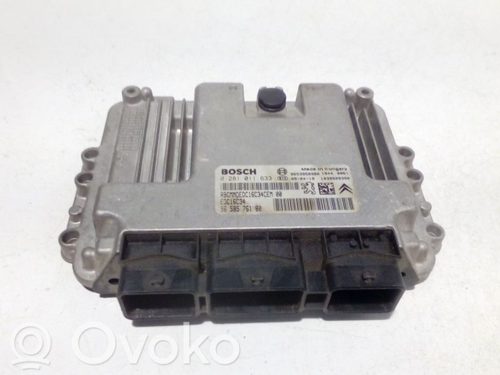 Engine control unit/module   9658576180,0281011633,9653958980