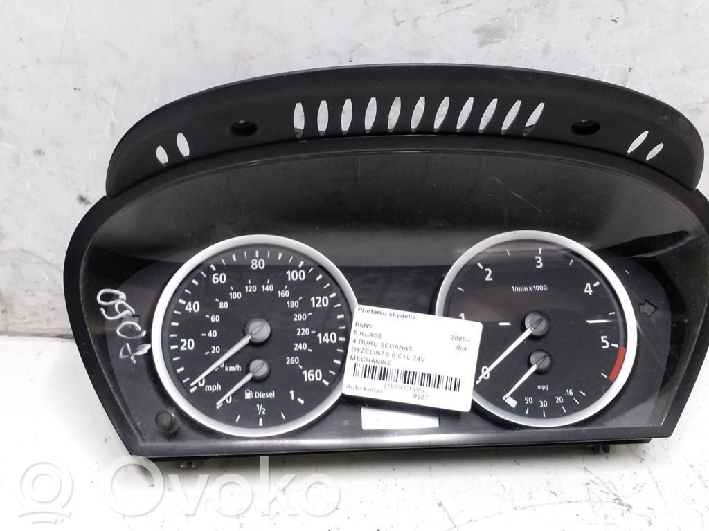 BMW 5 E60 E61 Spidometrs (instrumentu panelī) 
