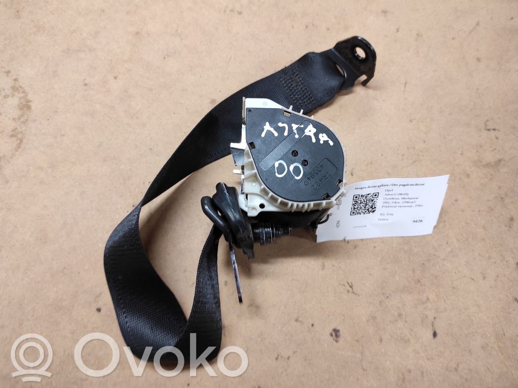 Opel Astra G Cinturón trasero 
