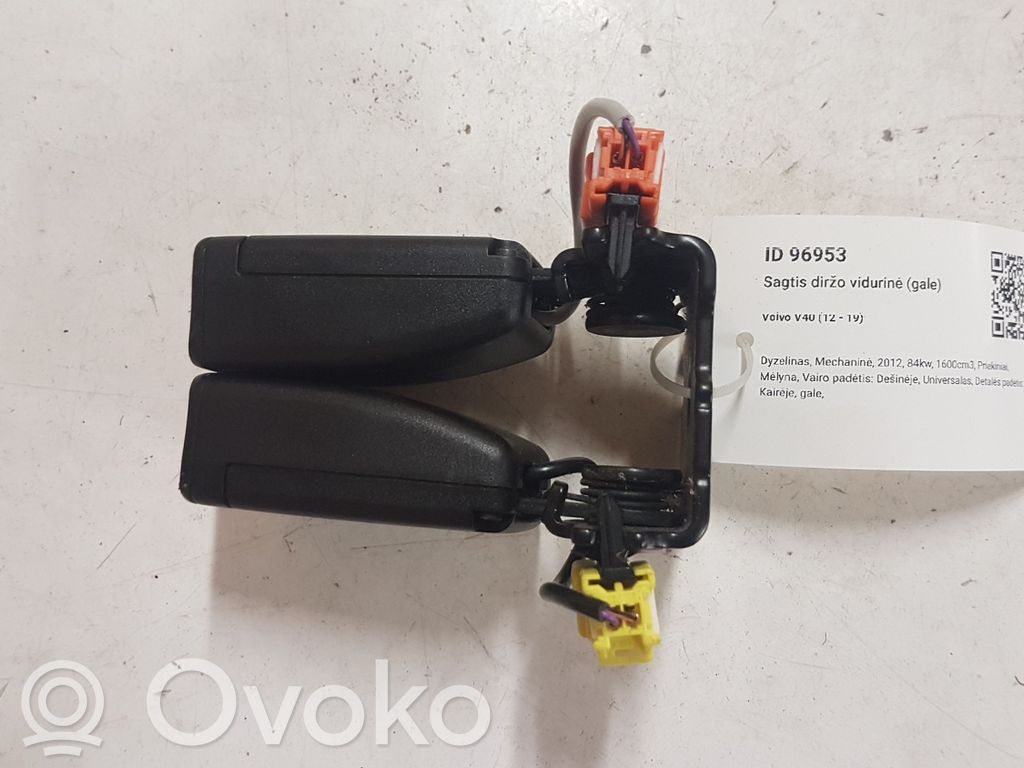Volvo V40 Klamra środkowego pasa bezpieczeństwa fotela tylnego 
