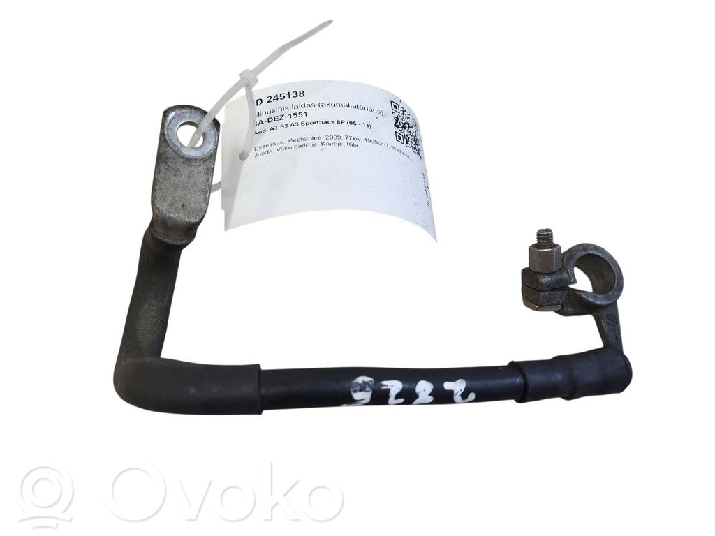 Audi A3 S3 A3 Sportback 8P Cavo negativo messa a terra (batteria)