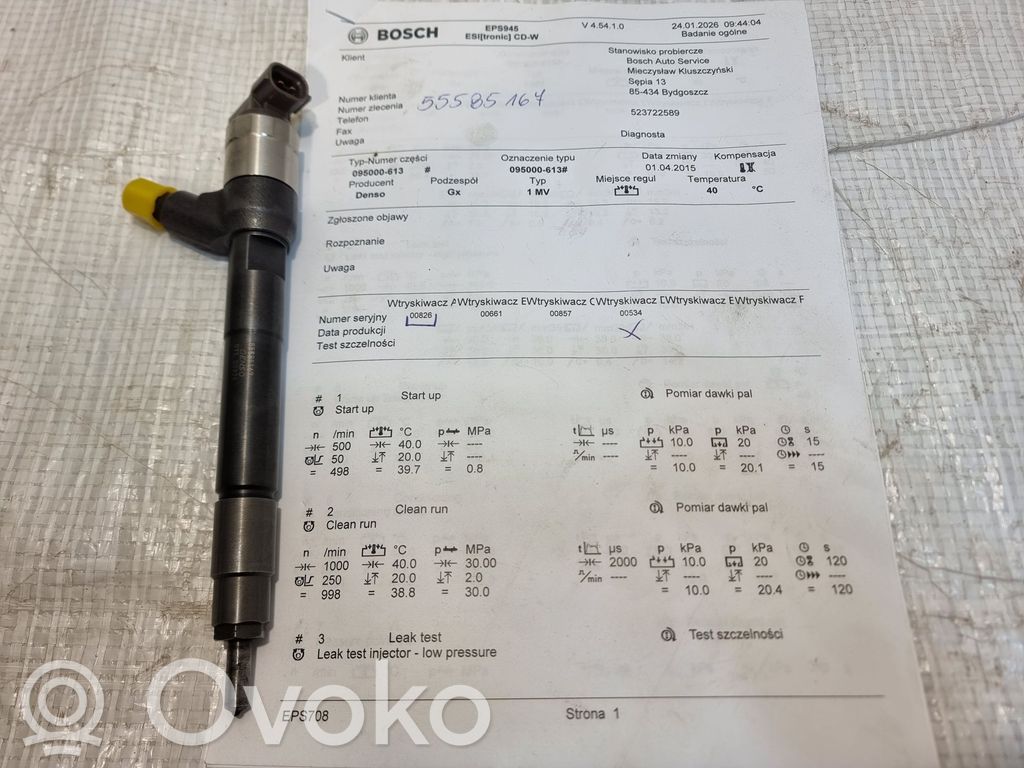 Opel Astra K Inyector de combustible 