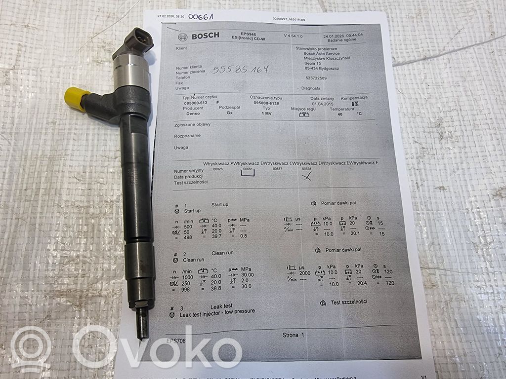 Opel Astra K Inyector de combustible 