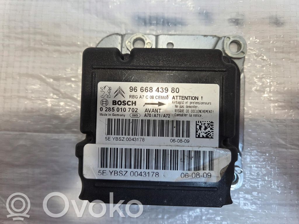 Peugeot 207 Unidad de control/módulo del Airbag 