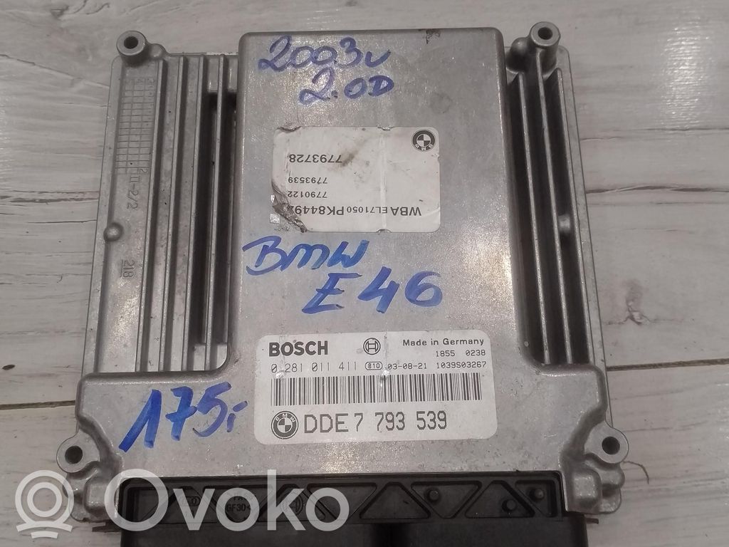 Unidad de control/módulo ECU del motor   0281011411,0281011411
