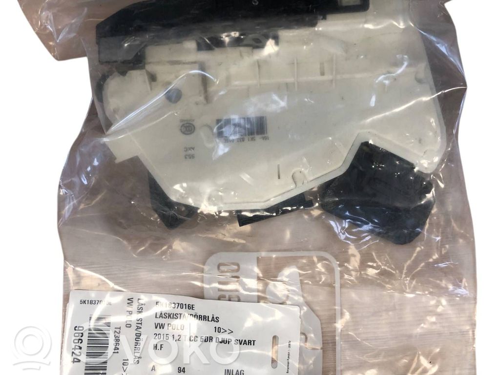 Volkswagen Polo V 6R Zamek drzwi przednich 