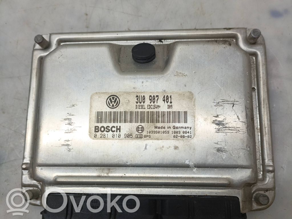 Engine control unit/module   3U0907401,0281010905,1039S01059