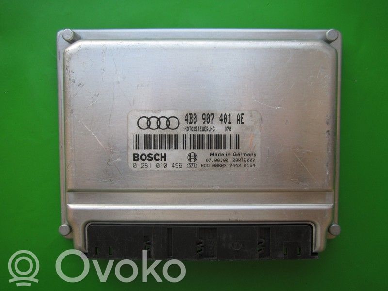 Engine control unit/module ECU   4B0907401AE,0281010496