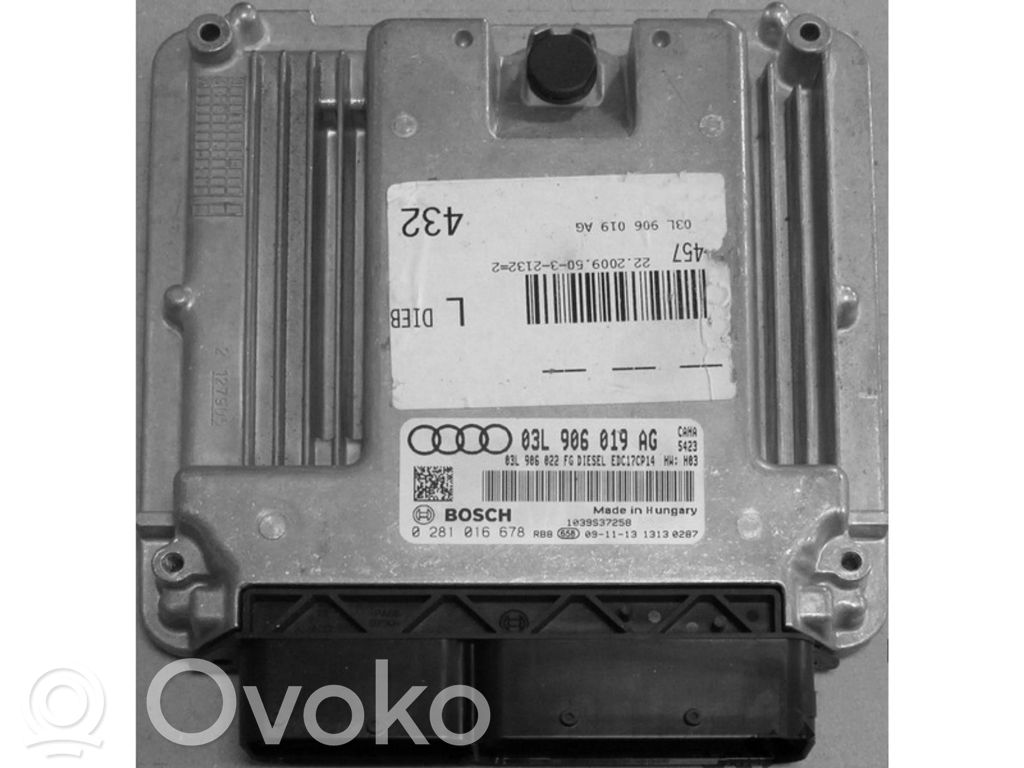 Engine control unit/module ECU   03L906019AG,0281016678