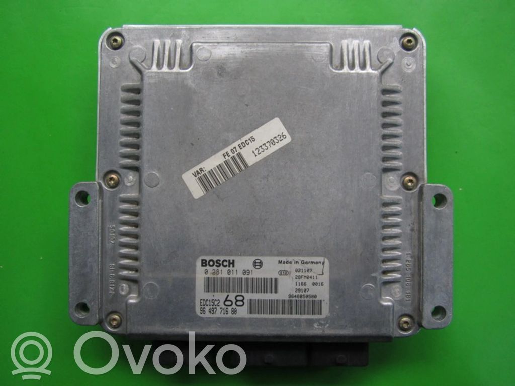 Engine control unit/module ECU   9649771680,0281011091