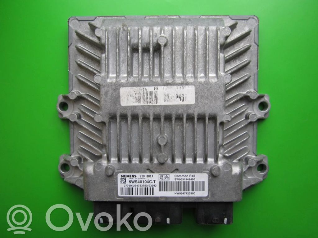 Engine control unit/module ECU   9651942480,5WS40104CT