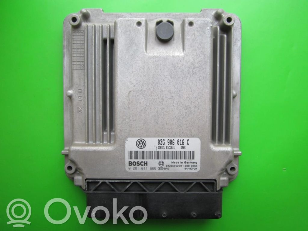 Engine control unit/module ECU   03G906016C,0281011666