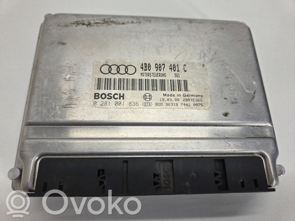 Engine control unit/module   4B0907401C,0281001836,28RTE365