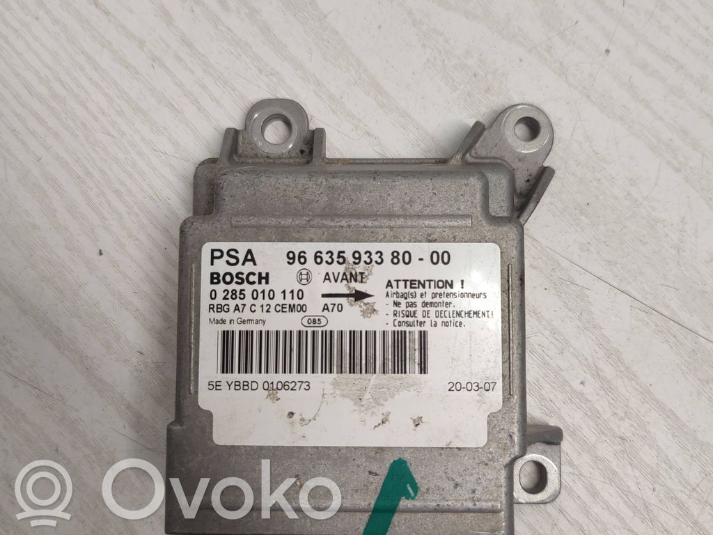 Peugeot 207 Airbag control unit/module 