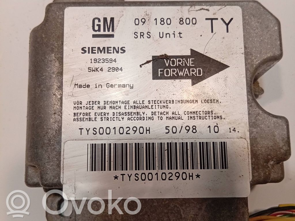Opel Zafira A Airbag control unit/module 