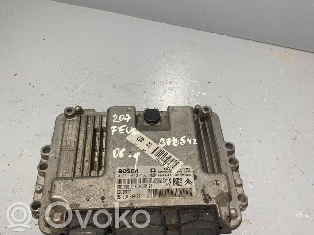 Peugeot 207 Engine control unit/module 