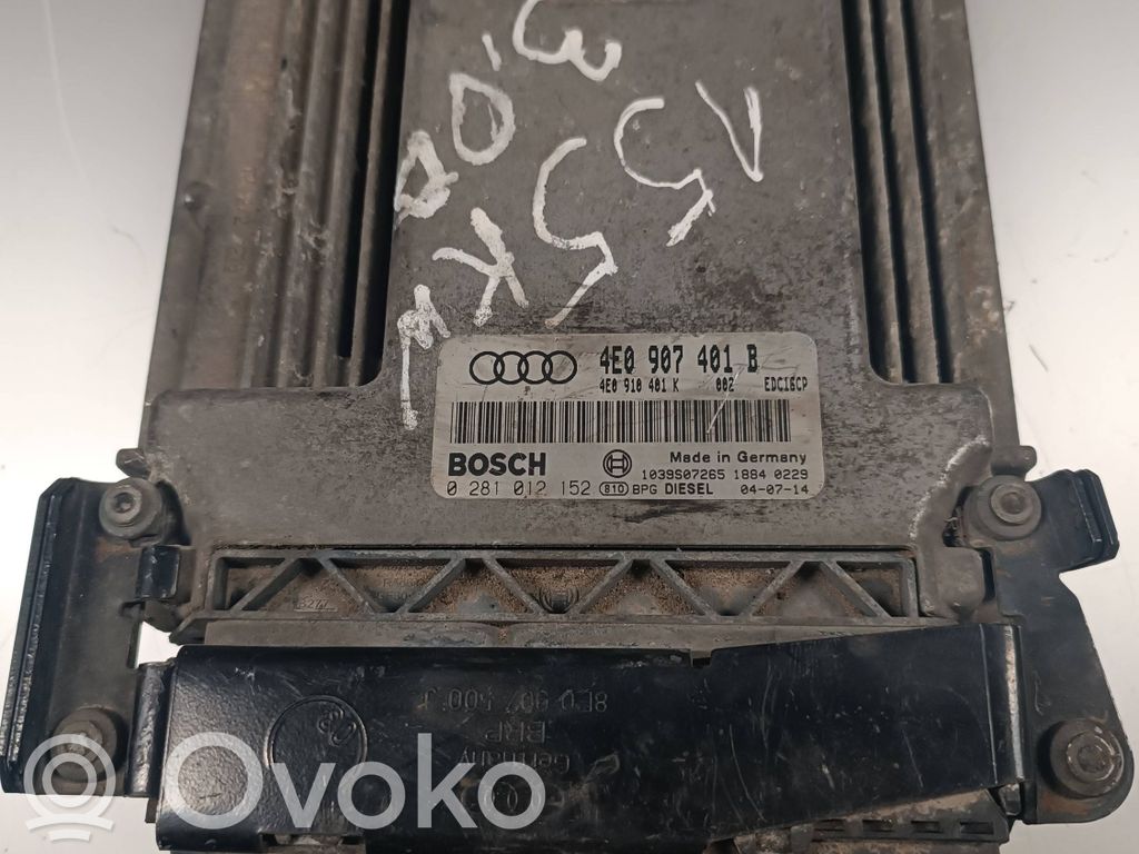 Engine control unit/module   4E0907401B,4E0910401K,0281012152