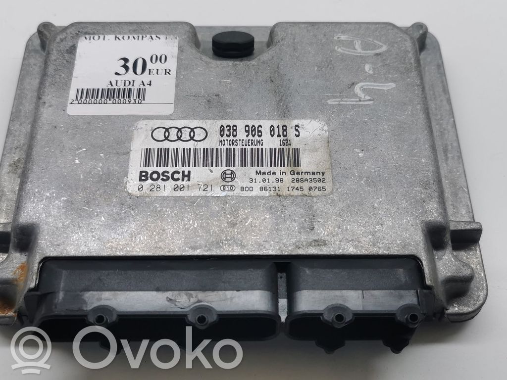Engine control unit/module   038906018S,0281001721