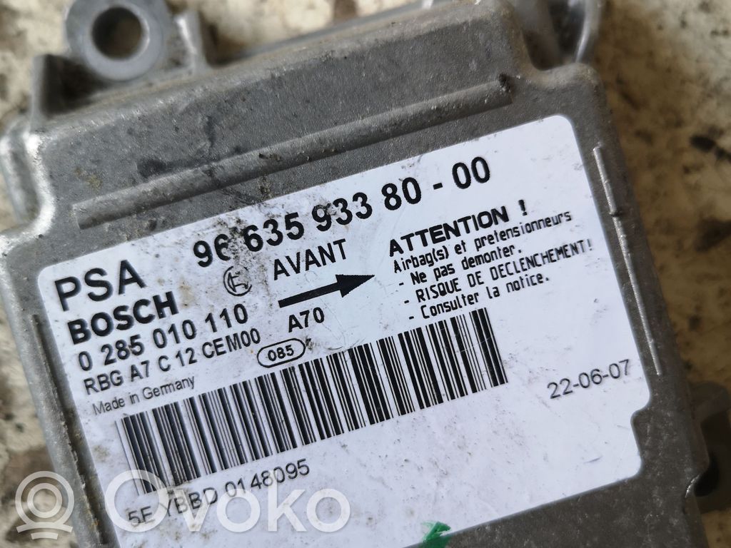 Peugeot 207 Airbag control unit/module 
