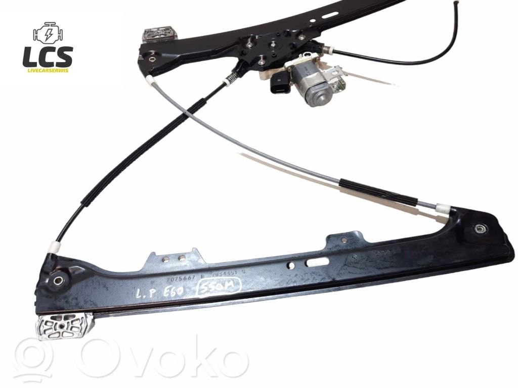 BMW 5 E60 E61 Regulador con motor de la ventanilla de la puerta corredera 