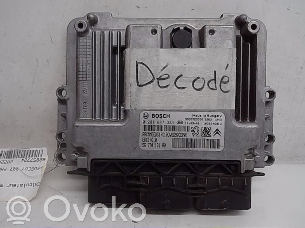 Peugeot 207 Engine control unit/module 