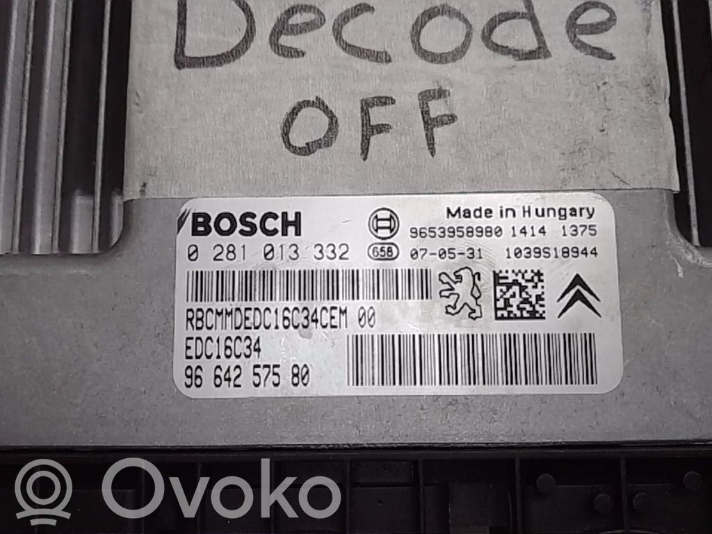 Peugeot 407 Engine control unit/module 