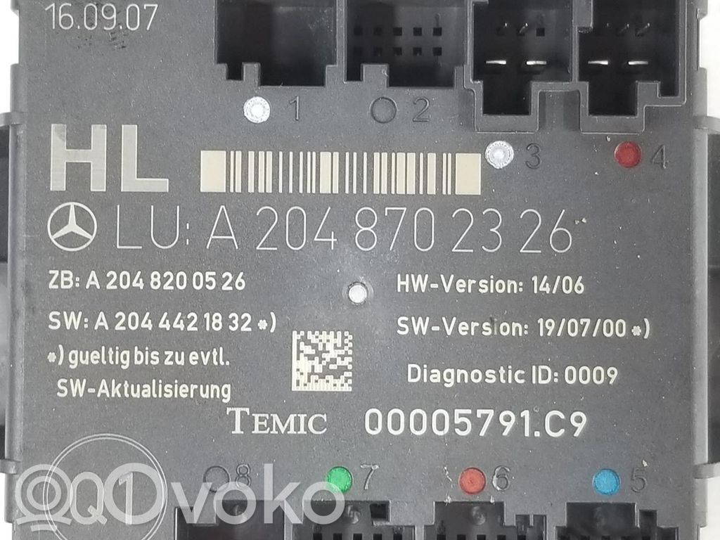 Mercedes-Benz C W204 Autres unités de commande / modules 