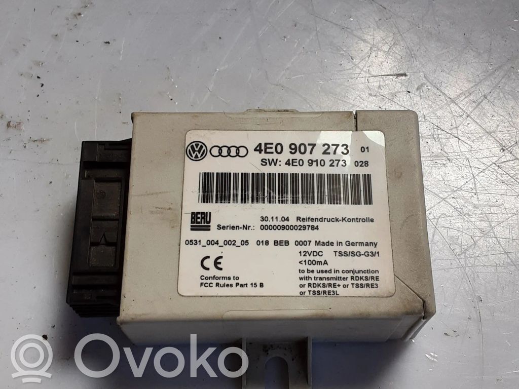 Audi A8 S8 D3 4E Steuergerät Reifendruckkontrolle RDK 