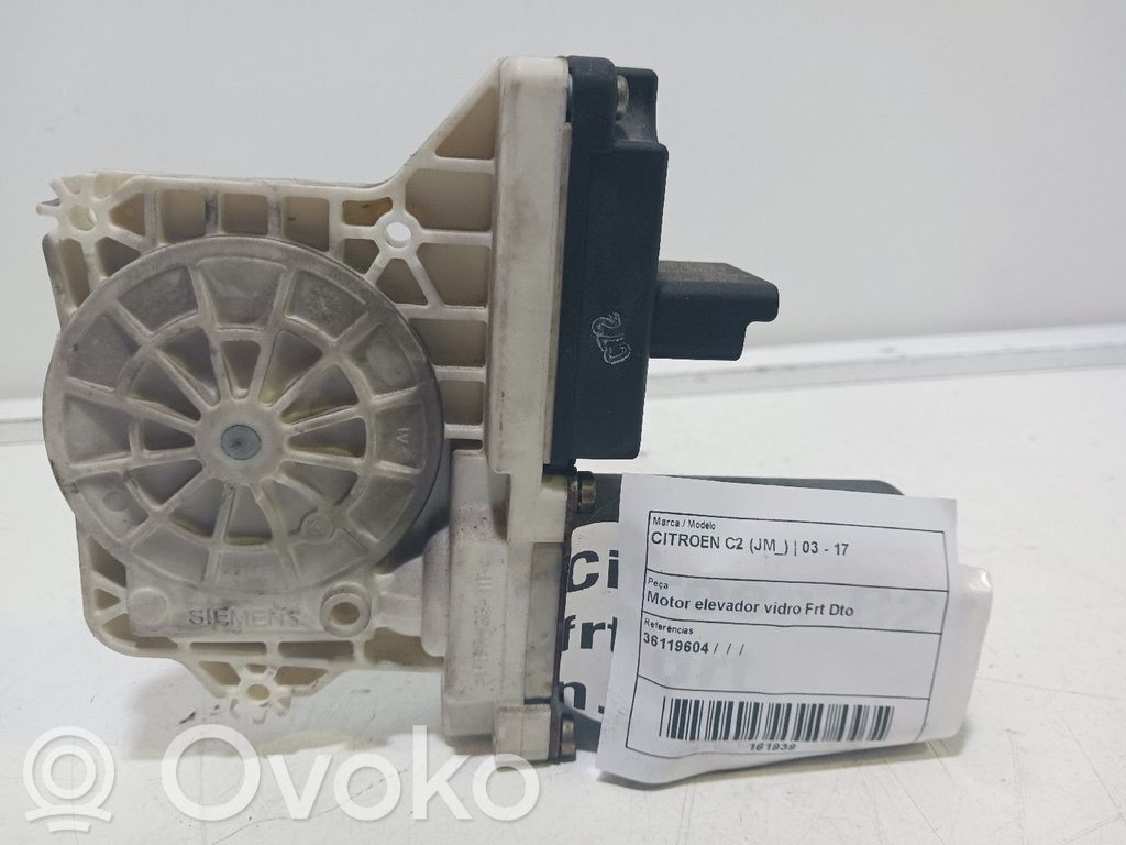 Front door window regulator motor   36119604