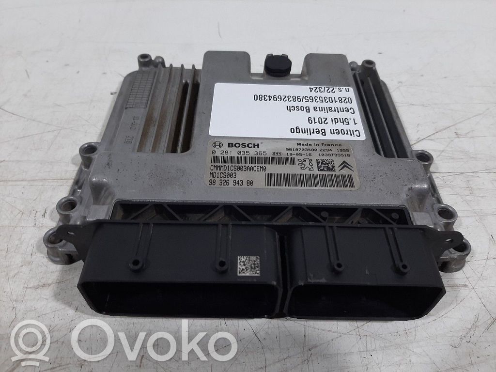 Unidad de control/módulo del motor   0281035365,9832694380