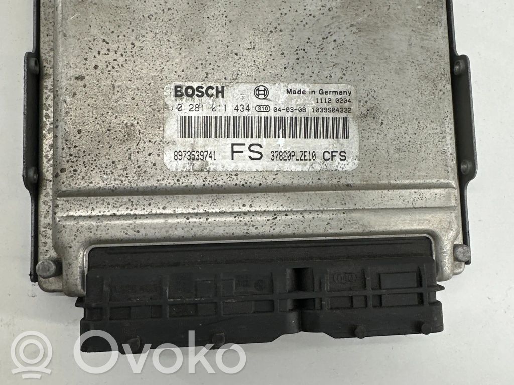 Engine control unit/module   0281011434,37820PLZE10,8973539741