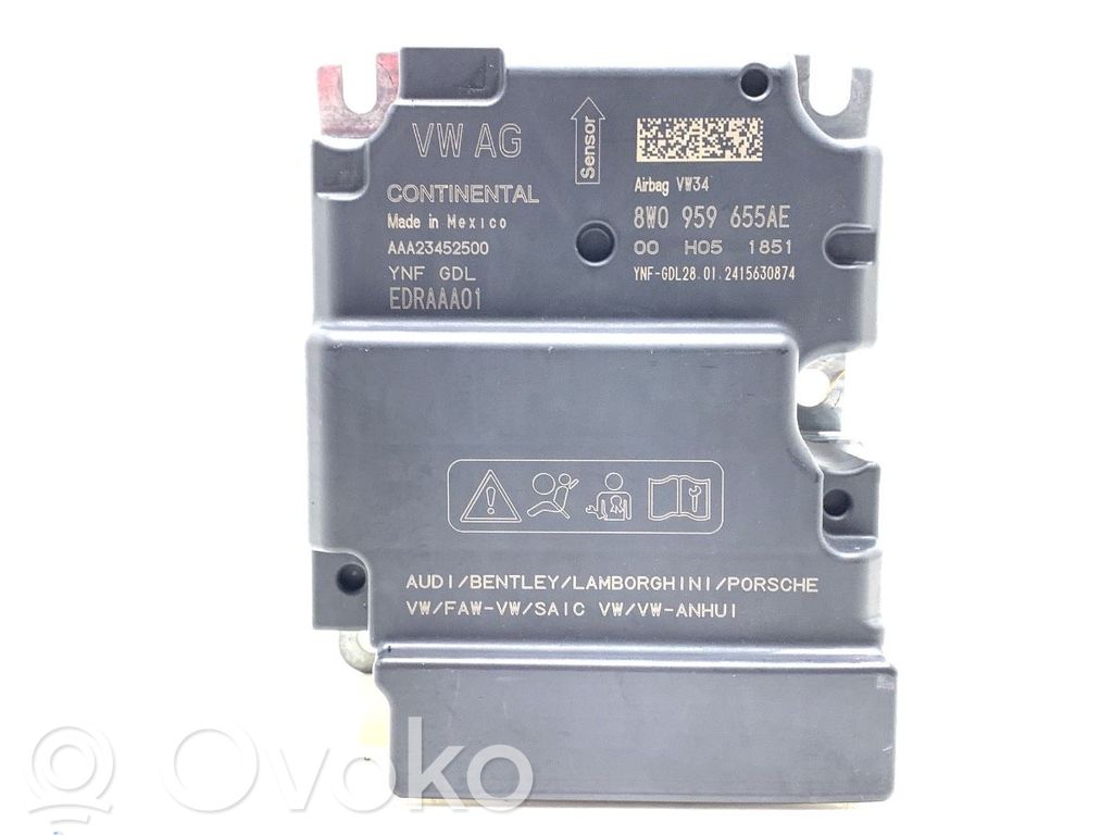 Audi A4 S4 B9 8W Sensore d’urto/d'impatto apertura airbag