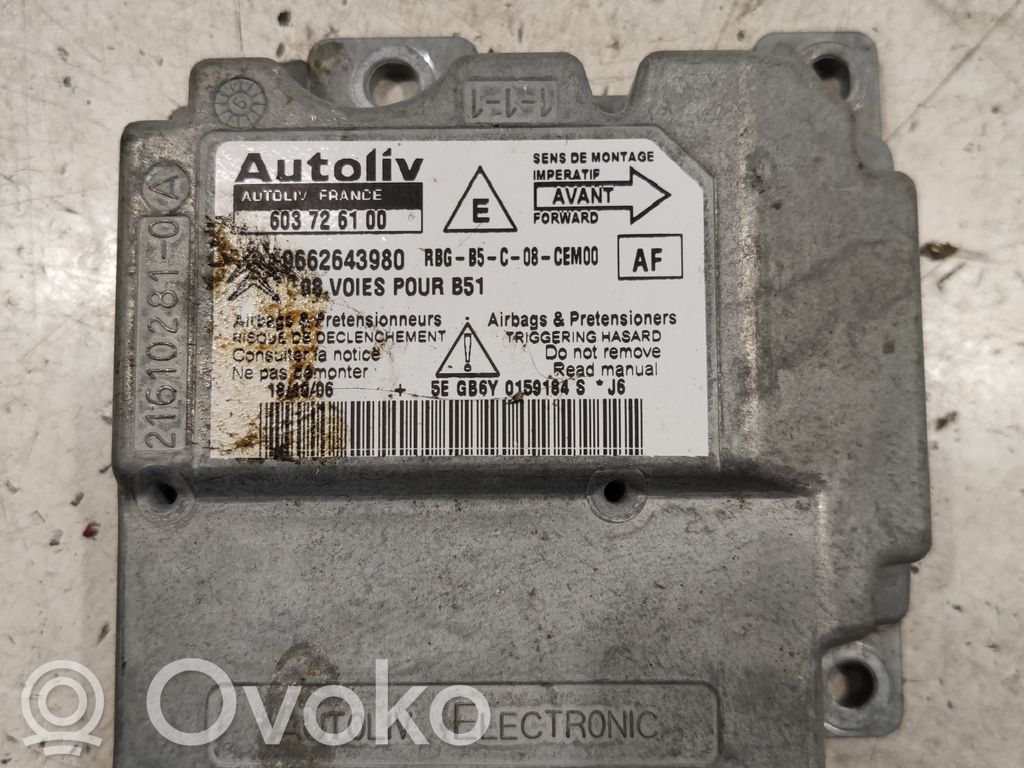 Citroen C4 I Airbag control unit/module 