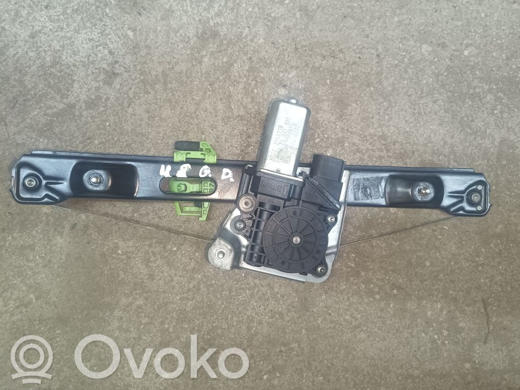Rear door window regulator with motor