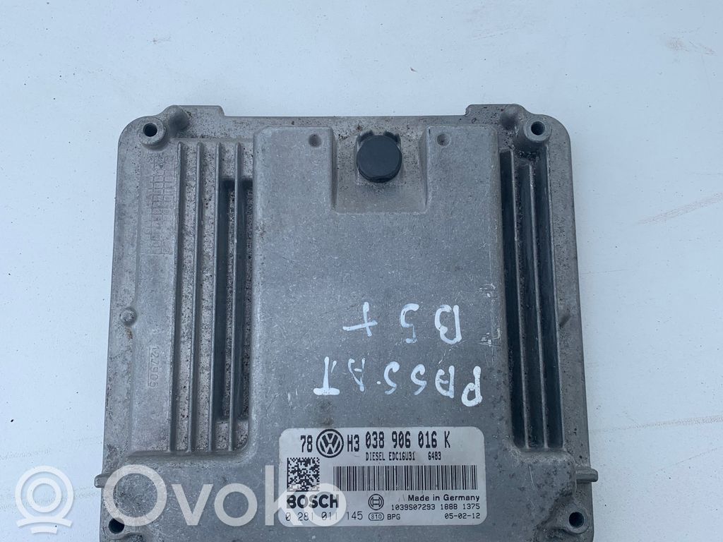 Engine control unit/module   038906016K,1039S07293,0281011145