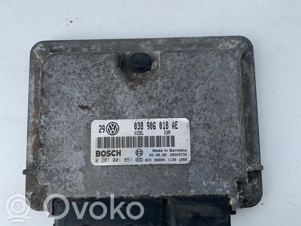 Engine control unit/module   038906018AE,0281001851,28SA3734