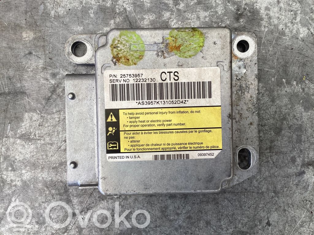 Cadillac CTS Airbag control unit/module 