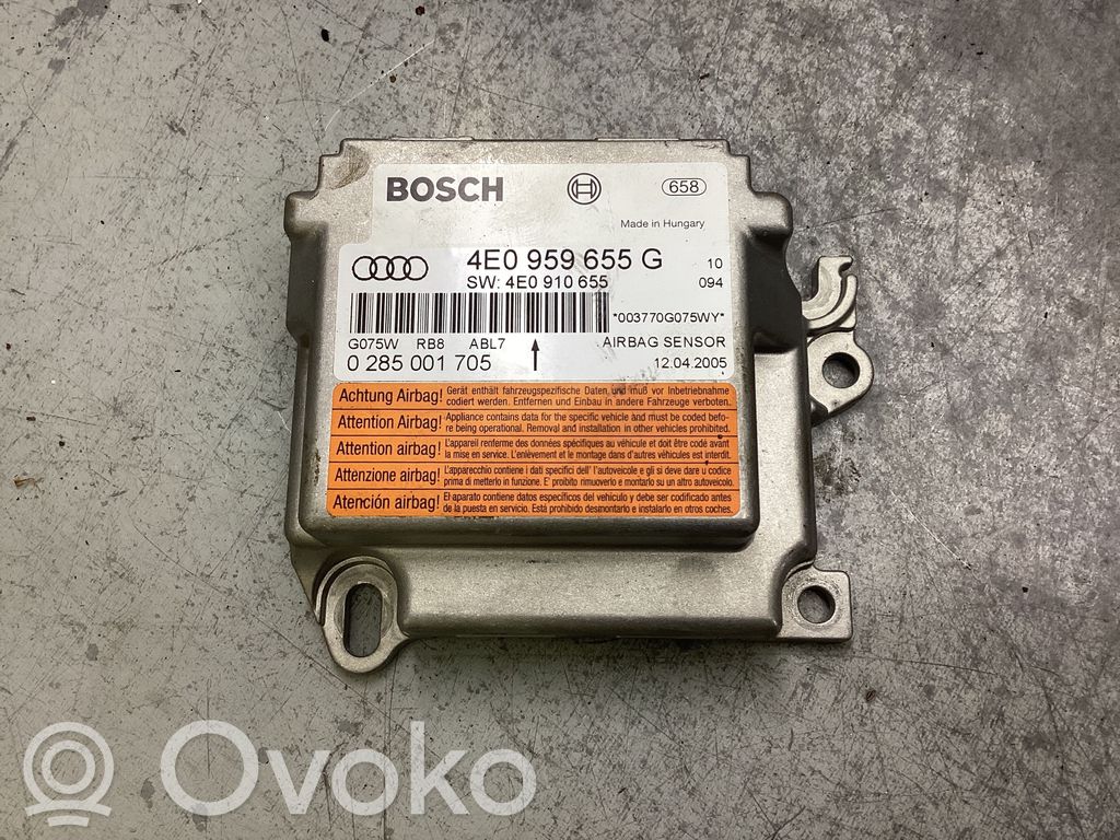 Unidad de control/módulo del Airbag   4E0959655G,0285001705,4E0910655
