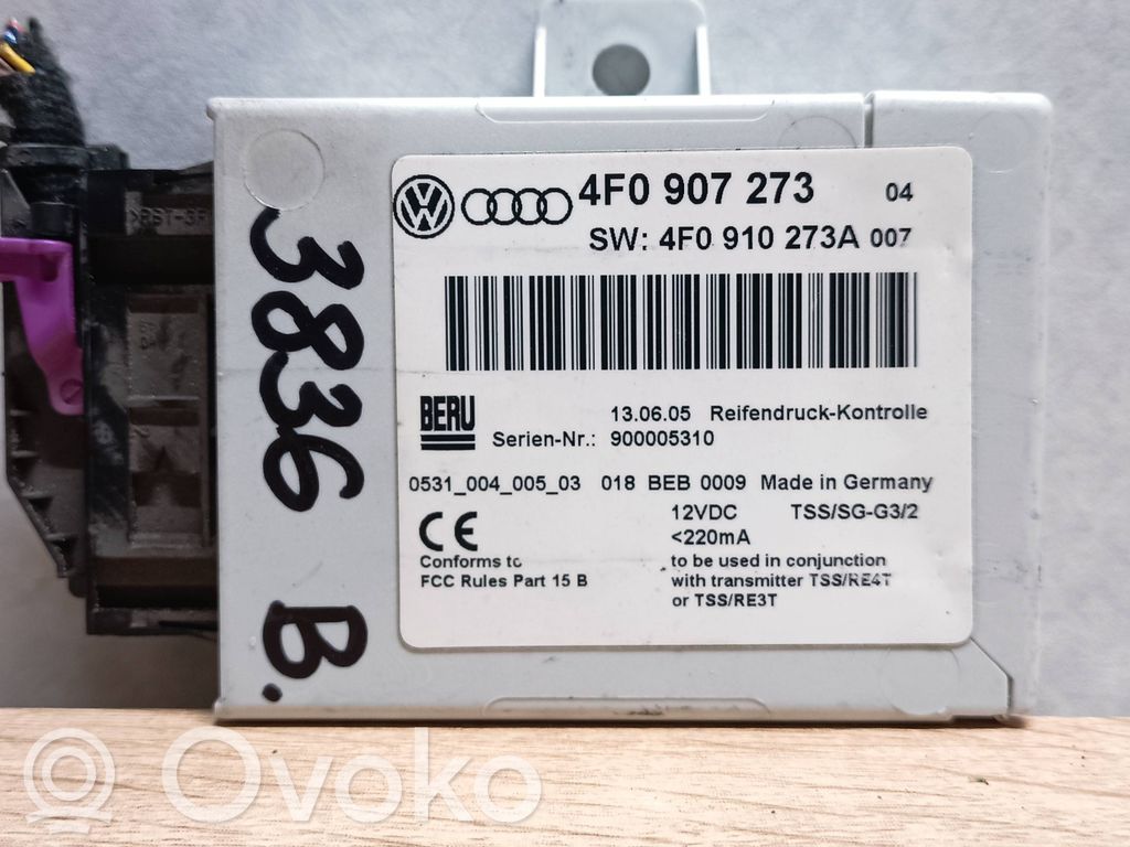 Padangų slėgio valdymo blokas   4F0907273,4F0910273A,900005310