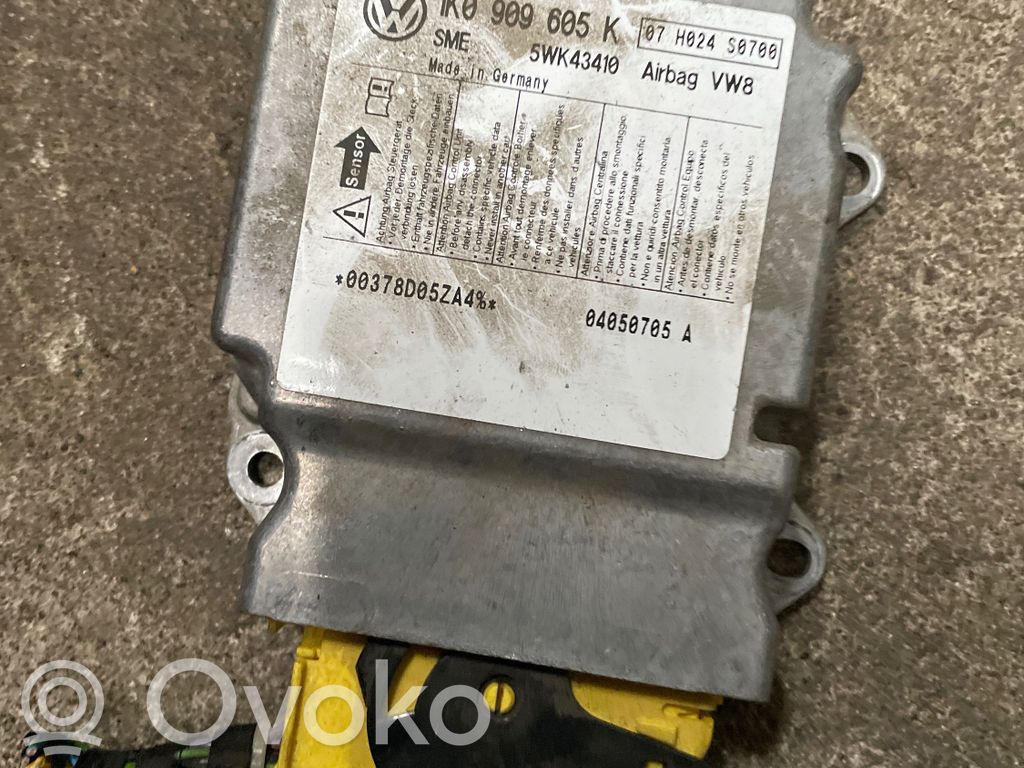 Sterownik / Moduł Airbag   1K0909605K,5WK43410,07H024S0700,00378D05ZA49,04050705A