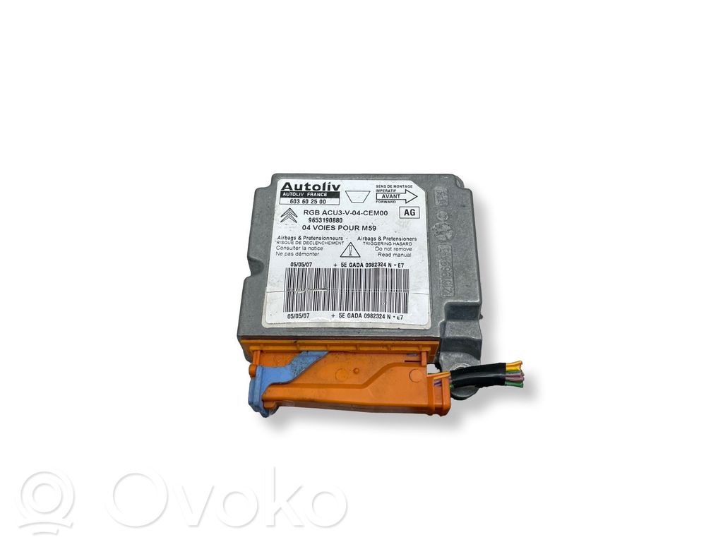 Airbag control unit/module   603602500,9653190880