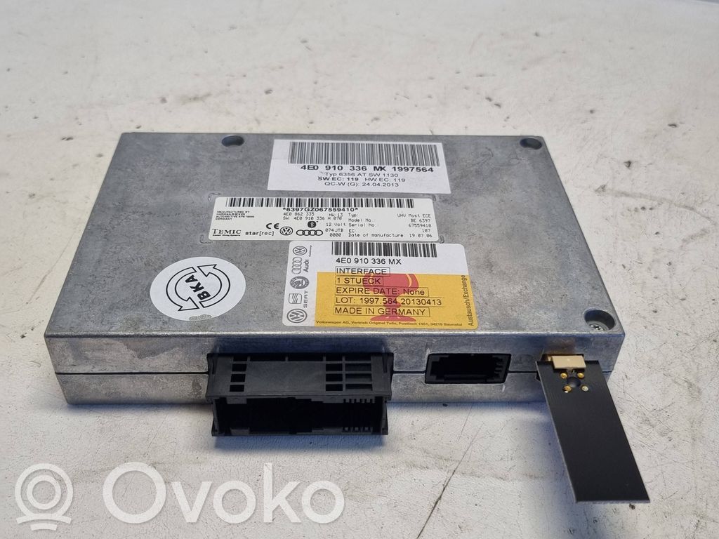 Audi A6 S6 C6 4F Module unité de contrôle Bluetooth 
