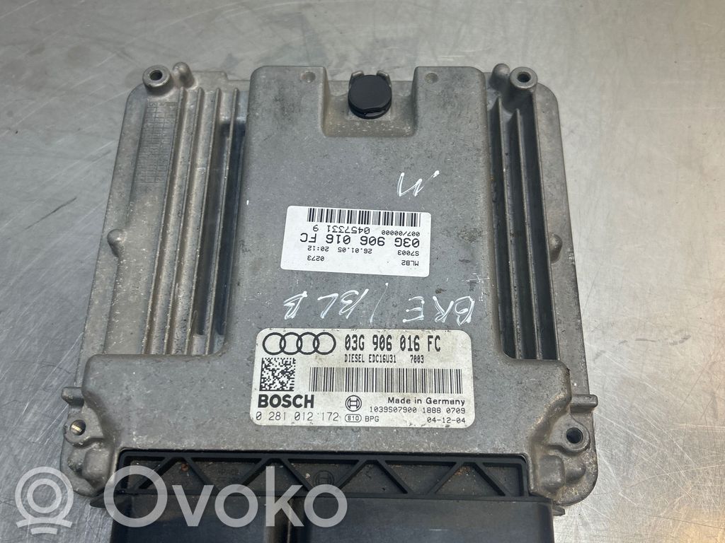 Engine control unit/module   03G906016FC,1039S07900,0281012172