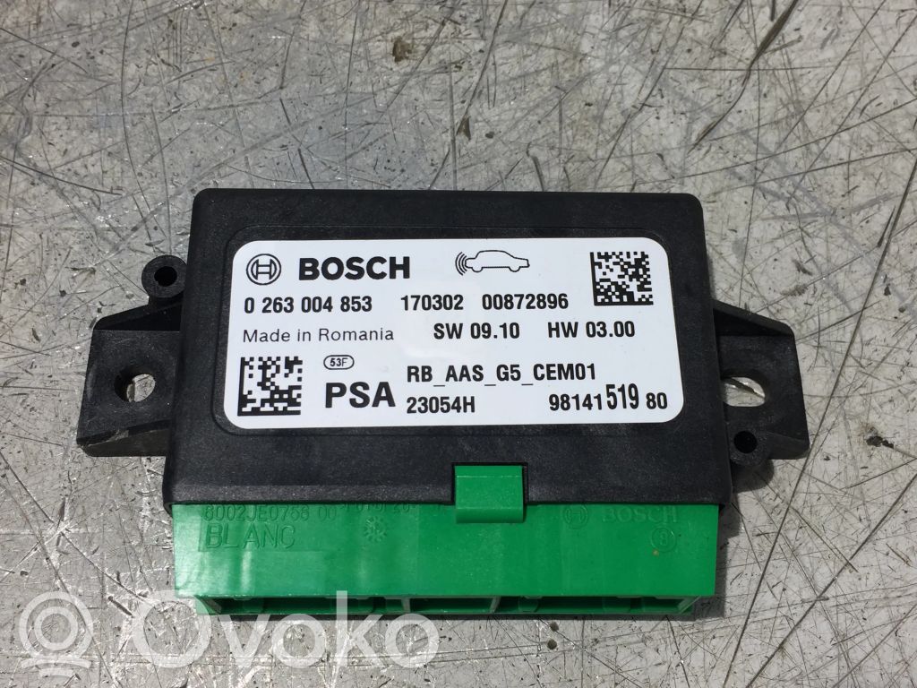 Toyota Proace Pysäköintitutkan (PCD) ohjainlaite/moduuli 