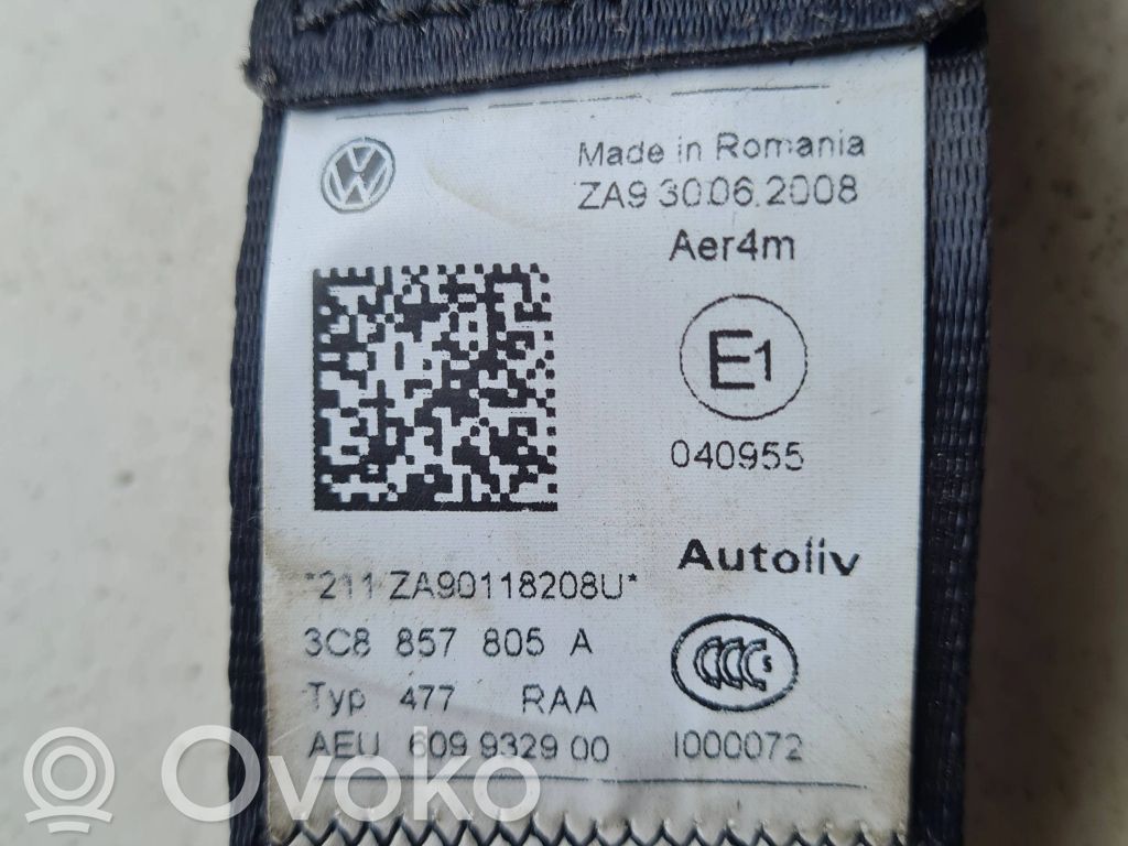 Volkswagen PASSAT CC Cinturón trasero 