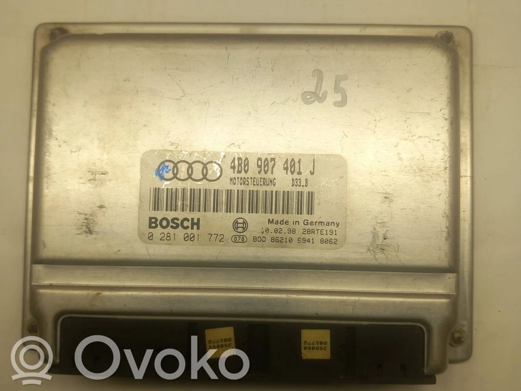 Engine control unit/module   4B0907401J,0281001772