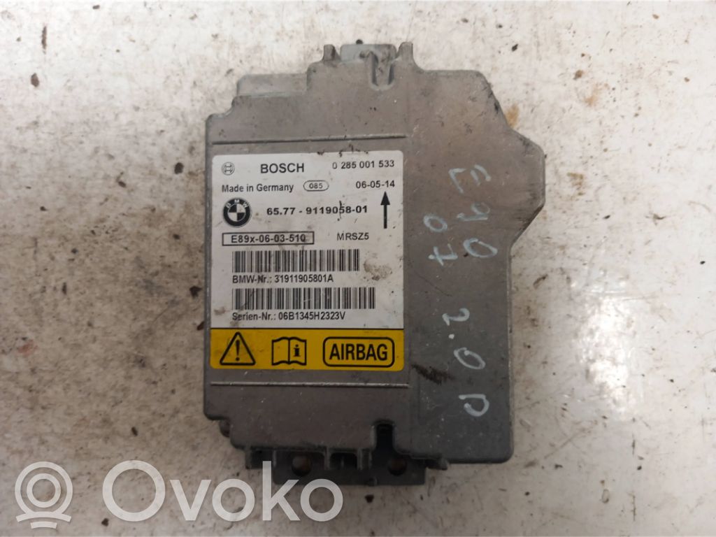 BMW 3 E90 E91 Unidad de control/módulo del Airbag 