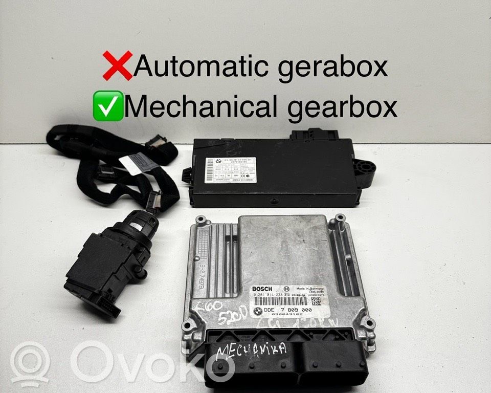 BMW 5 E60 E61 Juego de cerradura y set ECU del motor 